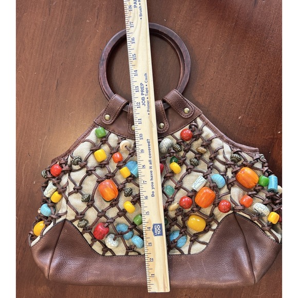 Cole Haan G series Beaded Bogo Hobo Colored Stones Braided Knotted Handbag - Picture 11 of 13